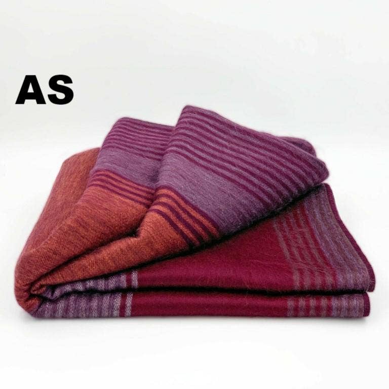 Choice Alpaca Products – wholesale Filtar – Alpacka Bed Filt - Randig69