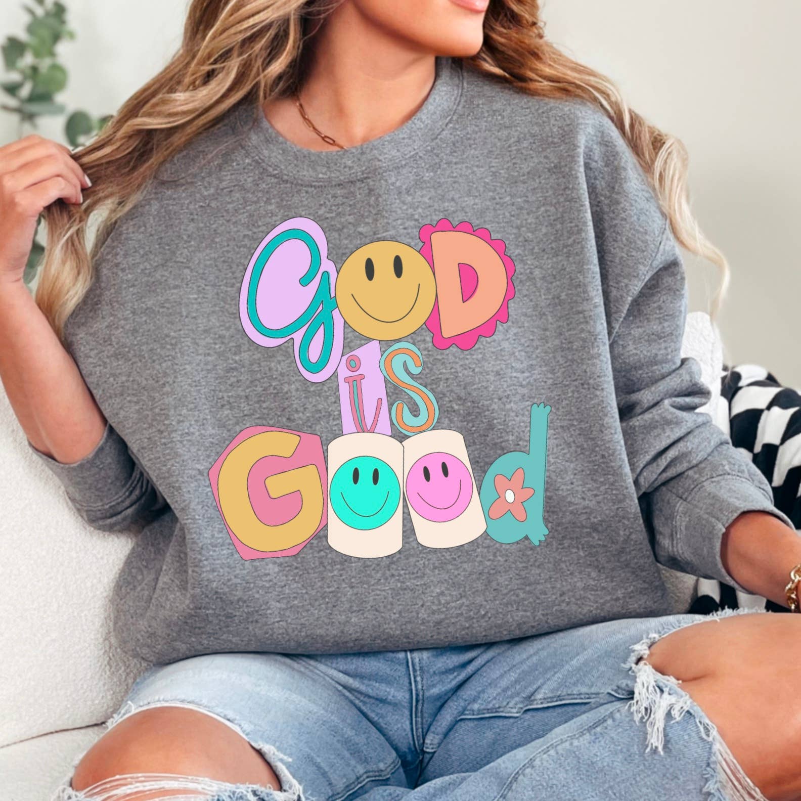 Shoppe SHC - Wholesale Graphic Sweatshirt - Women's - Christian Apparel | God Is Good Graphic Sweatshirt1