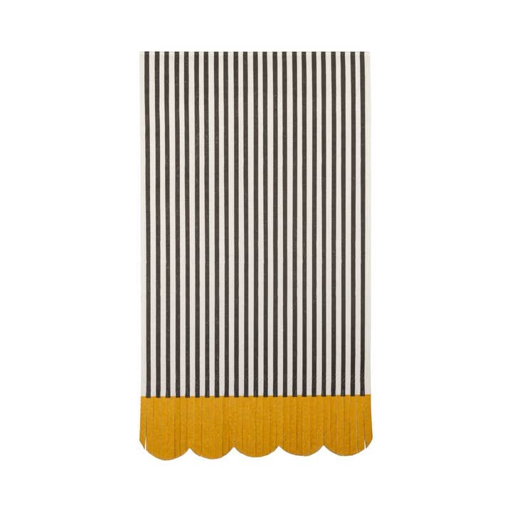 My Mind’s Eye - Wholesale Disposable Napkin - GRD1135 - Black & Cream Striped Dinner Napkin2