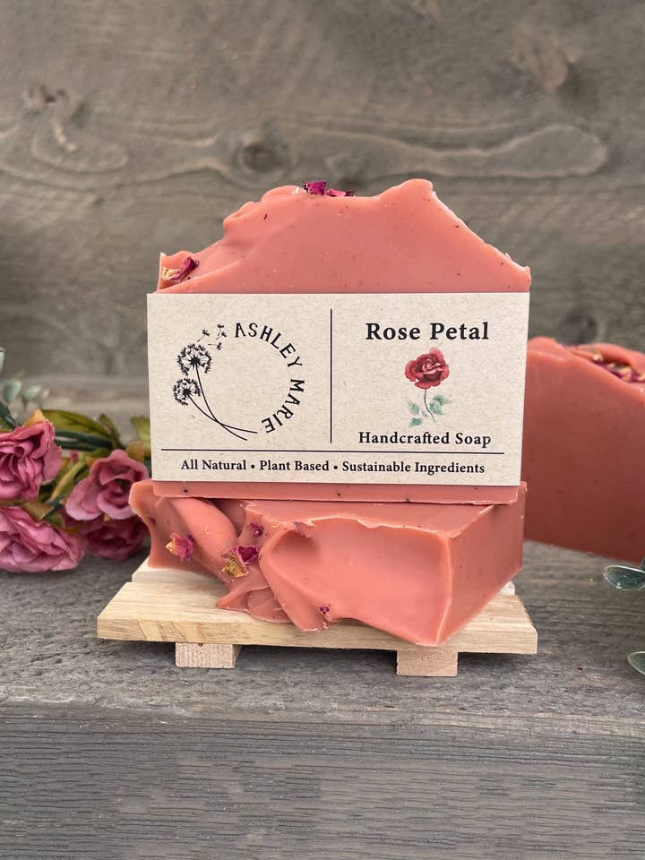 Rose Petal Bar Soap for wholesale by Ashley Marie Soap