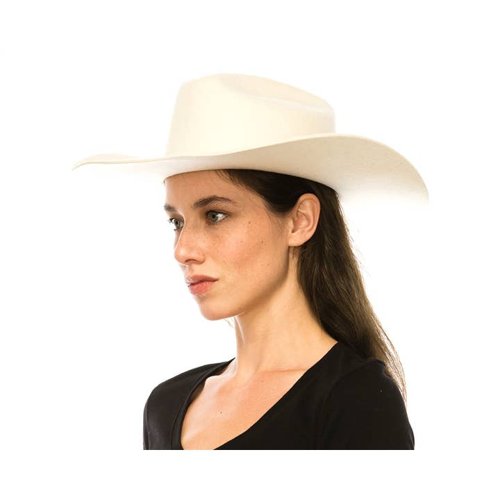 DNMC - Wholesale Cowboy Hat - Unisex - Hat Bar Hat - Australian Wool Cattleman Cowboy Hat - Ivory1