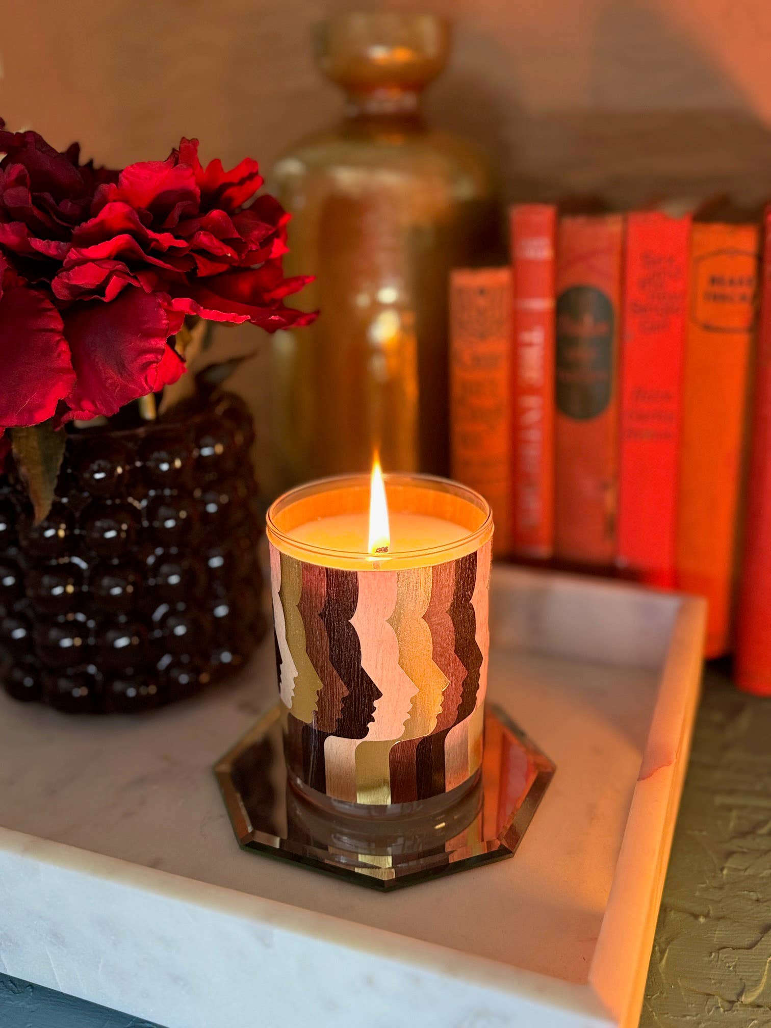 Spitfire Girl - Vente Bougie en bocal - Bougie enveloppée de bois doré Année du renard3