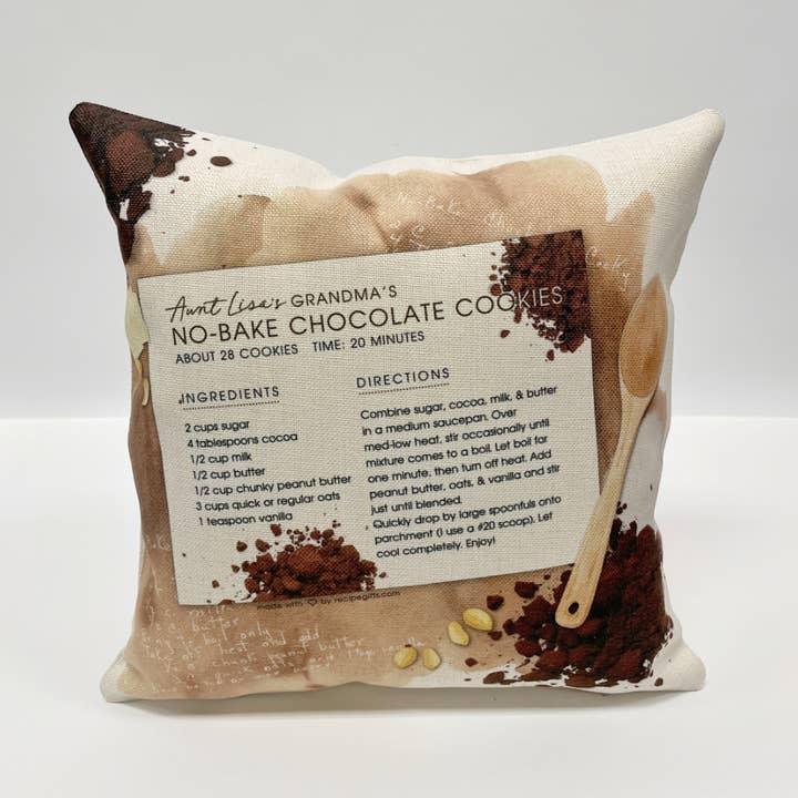 Almohada de galletas de chocolate sin hornear tía Lisa sin inserto para venta al por mayor de Aunt Lisa's Recipe Gifts
