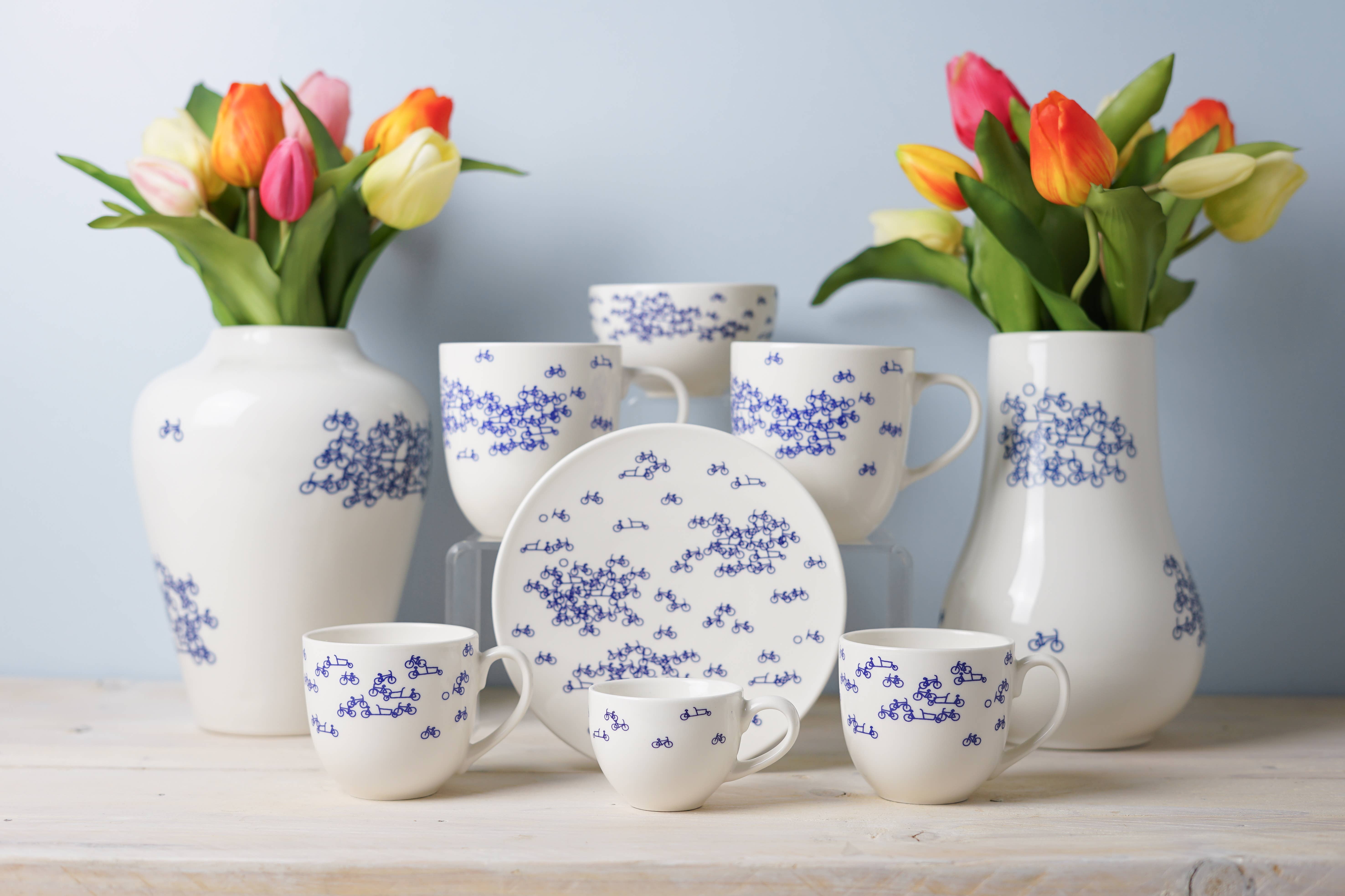 Heinen Delfts Blauw – wholesale Coffee mug – Coffee mug the Blue Bike set of 22