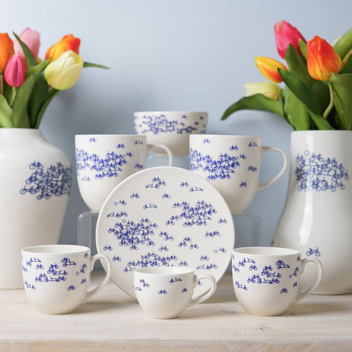 Heinen Delfts Blauw - Wholesale Coffee Mug - Espresso Cup The Blue Bicycle 2 pcs.1