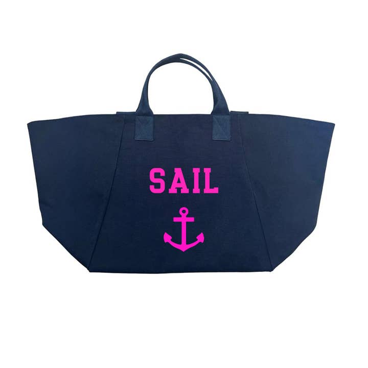 SAIL with Anchor CHELSEA Bag - Navy- NEW! for wholesale by Quilted Koala
