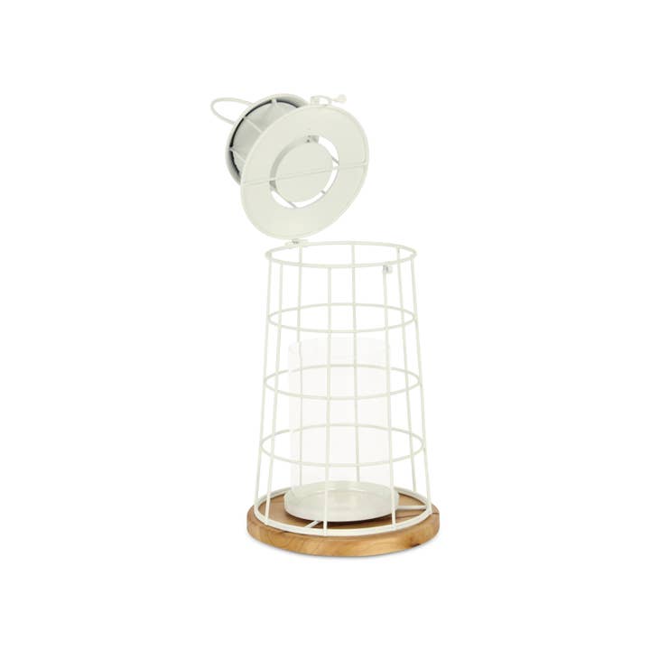 Cheungs Home Decor - Vendita all'ingrosso Lanterne - Lanterna in metallo stile faro bianco Caler5
