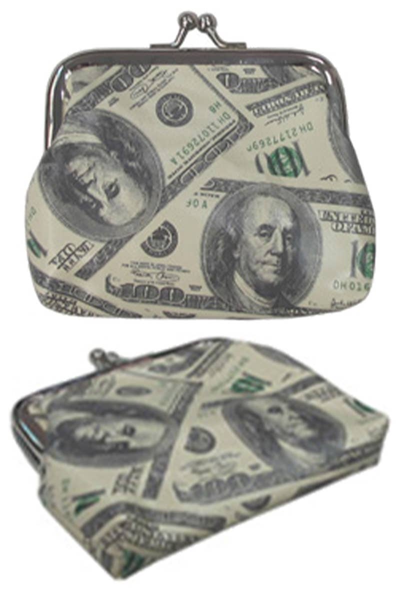 Cap Zone – Großhandel Geldbörse – Damen – Geldbörse mit Kiss Lock, 100 Dollar-Schein1
