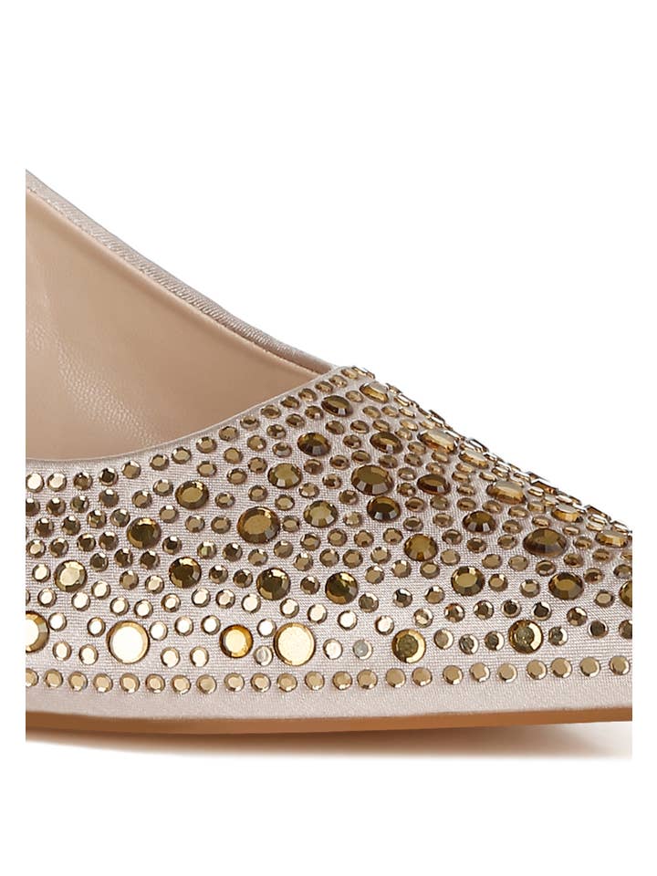 Rag Company - Wholesale Low Heels - Women's - Vernaos Pointed Toe Rhinestone Slingbacks
