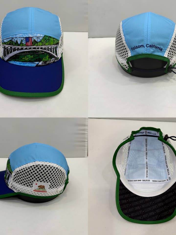Casquette de course à l'envers Bungee Rainow Bridge - Folsom Californie pour la vente par Heidi Garner Studio