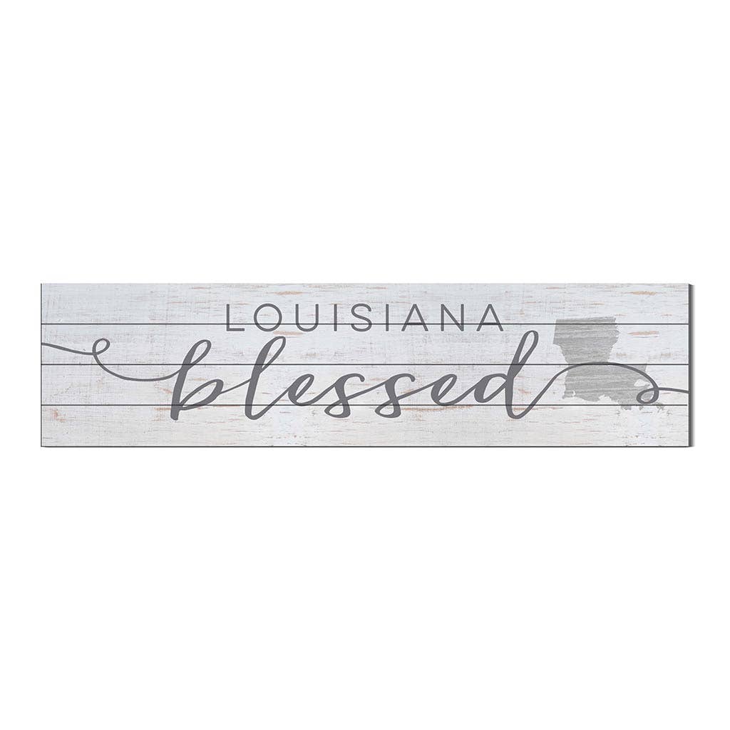 Kindred Hearts - Wholesale Sign - 40x10 Louisiana Blessed Weathered Slat Sign0