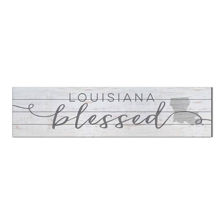 Kindred Hearts - Wholesale Sign - 40x10 Louisiana Blessed Weathered Slat Sign