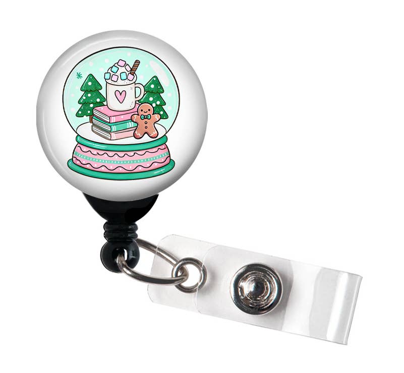 Good Girl Gone Badge – wholesale Badge accessory – Women's – Christmas Snow Globe Badge Reel, Badge Holder0