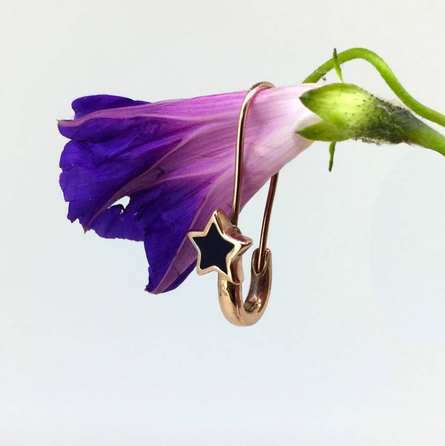 Serpent & the Swan - Vente Boucles d'oreille uniques - Boucle d'oreille en épingle de sûreté en émail6