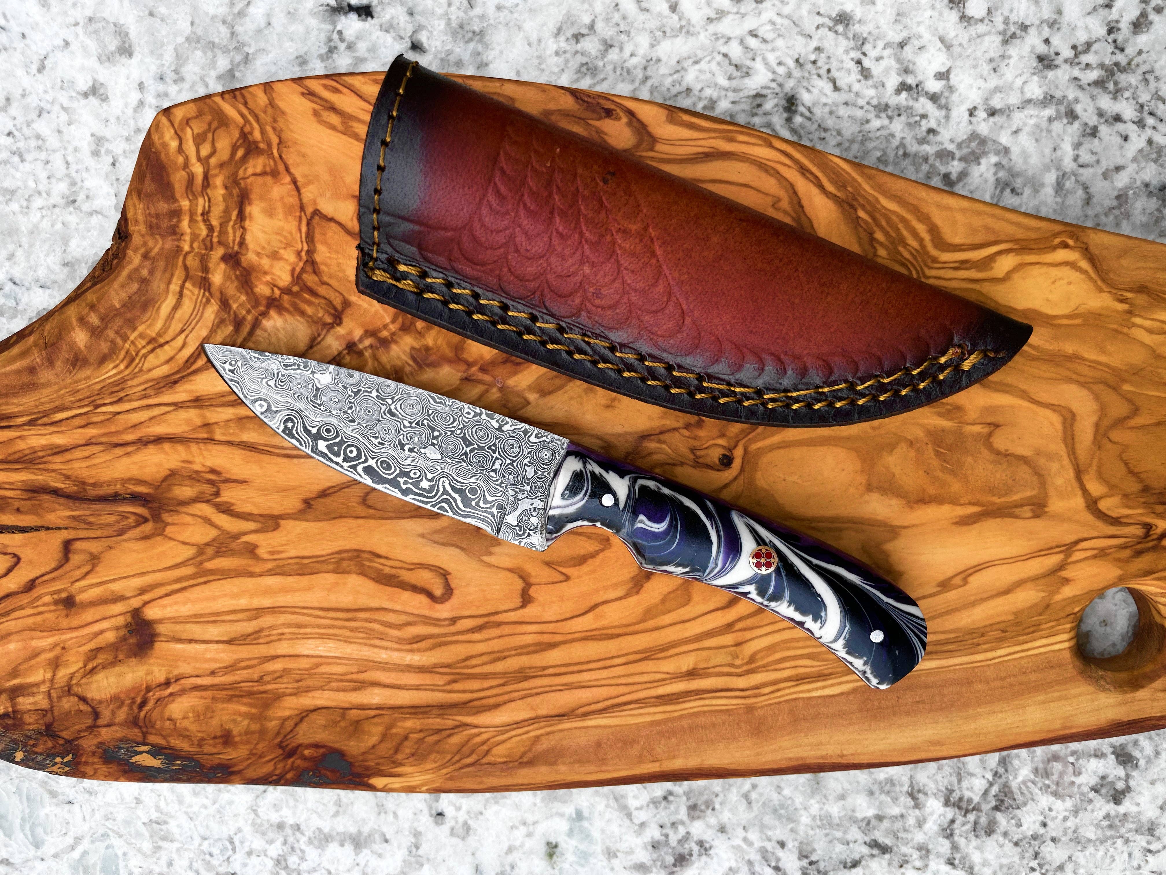 Titan International - Wholesale Kitchen/Utility Knife - Damascus Steel EDC Knife by Titan TD-702 Midnight Prism1