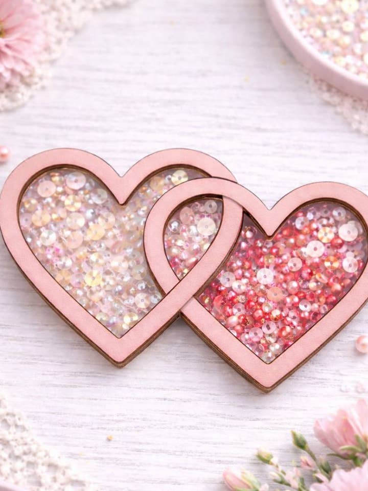 PREORDERCrafTreat 3D Shaker Chipboards - Interlocked Hearts for wholesale by CrafTreat