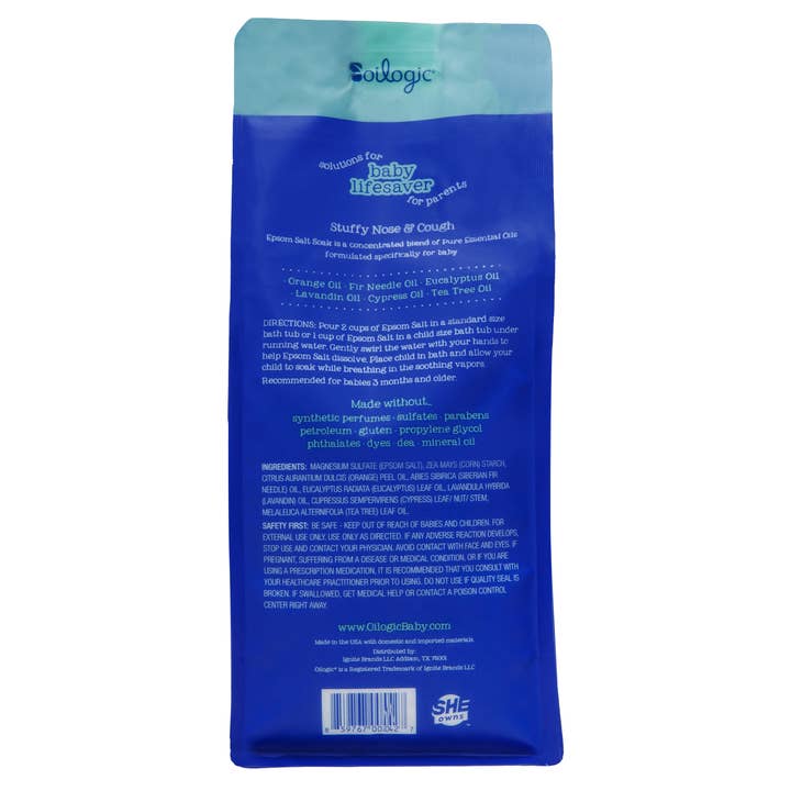 Oilogic Baby & Kid Solutions - Wholesale Bath Salts - Stuffy Nose & Cough Essential Oil Epsom Salt Soak1