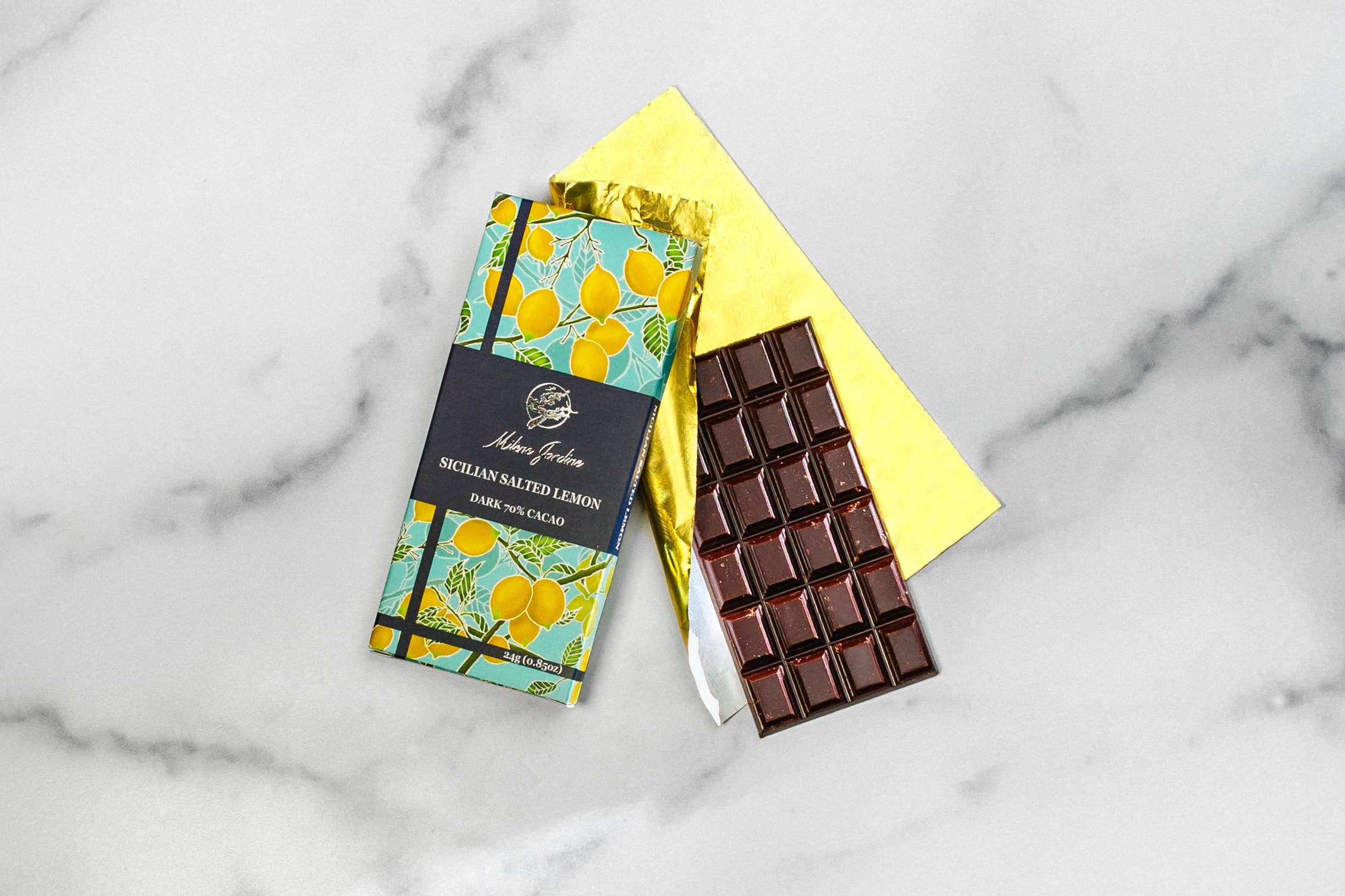 Milene Jardine Chocolatier - Wholesale Chocolate Bar - Sicilian Salted Lemon Chocolate Tasting Bar1