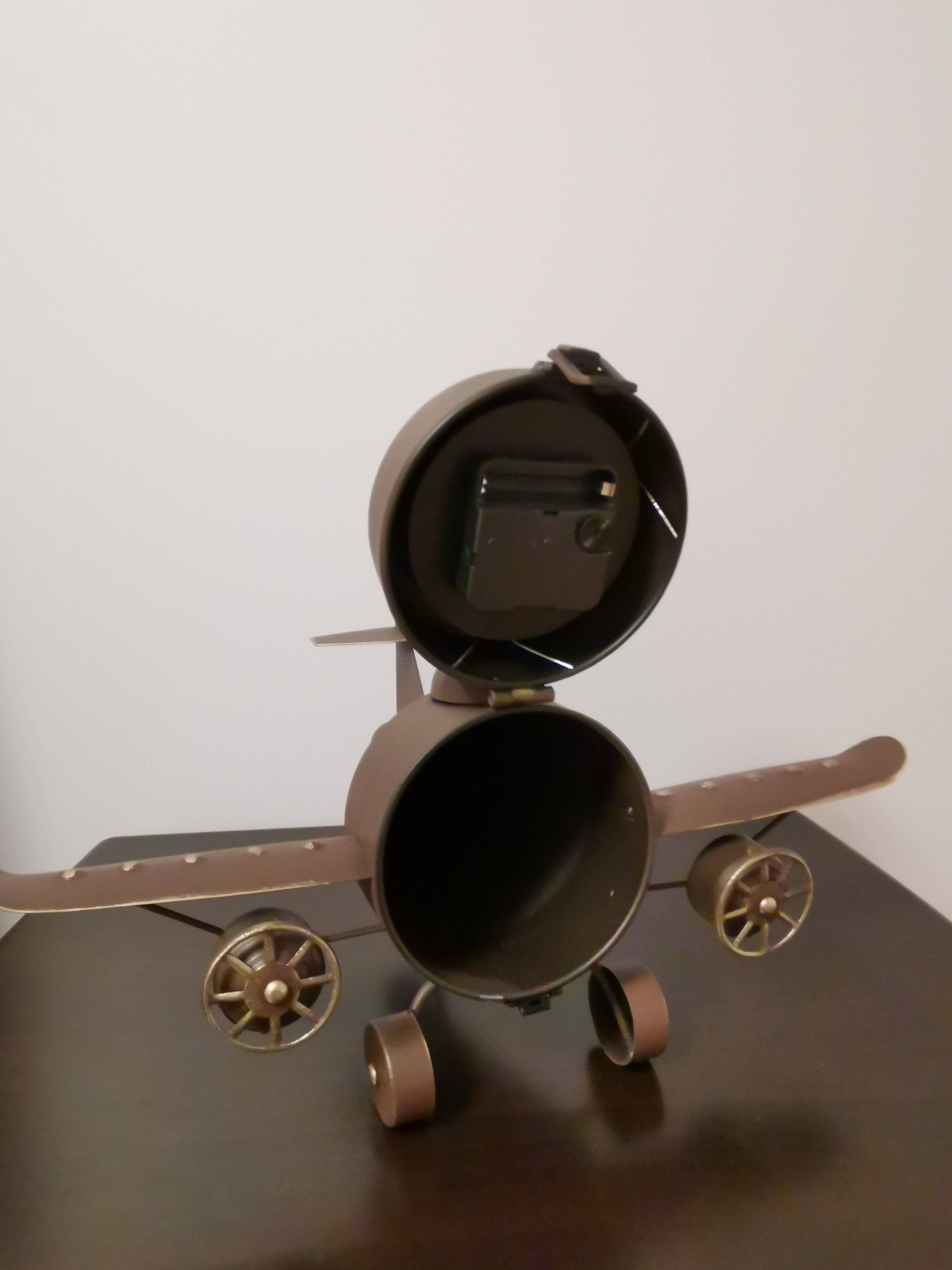 Peterson Houseware & Artwares US - Vente Horloge de bureau - Horloge de table - Horloge de table avion vintage rustique8