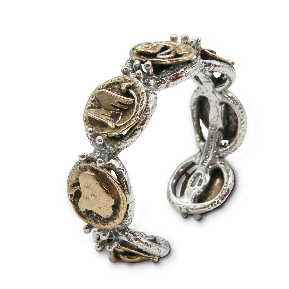 Mandile Gioielli - Vendita all'ingrosso Bracciale a polsino - Bracciale rigido in argento 925 e bronzo (BA059)1