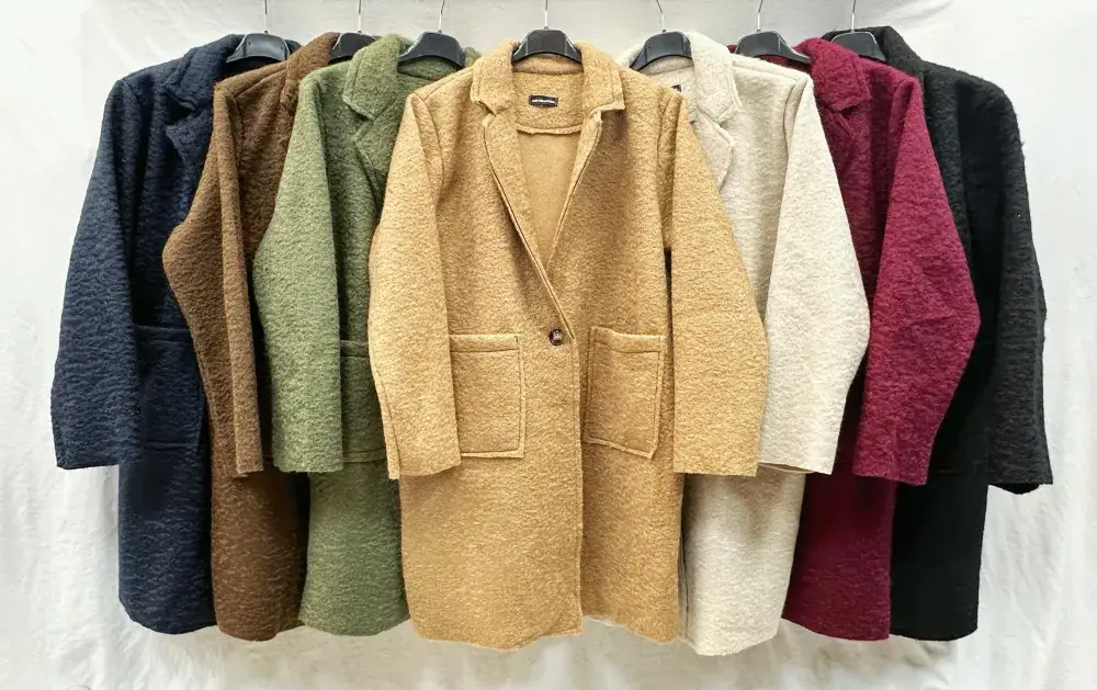 Mimi & Gogo - Wholesale Coat - Women's - Boucle Coats With Two Pockets @10641_MaBouclette10