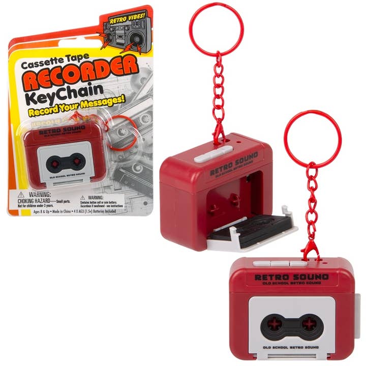 2" Cassette Tape Recorder Keychain - LLB Toys for wholesale by La Luna Bella - Toys