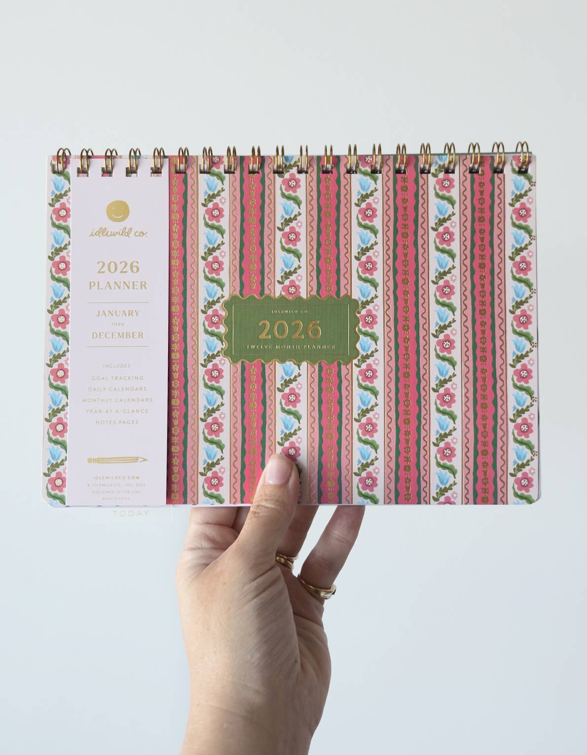 Idlewild Co. - Wholesale Planner - 2026 Desktop Planner, Block Print Stripe1