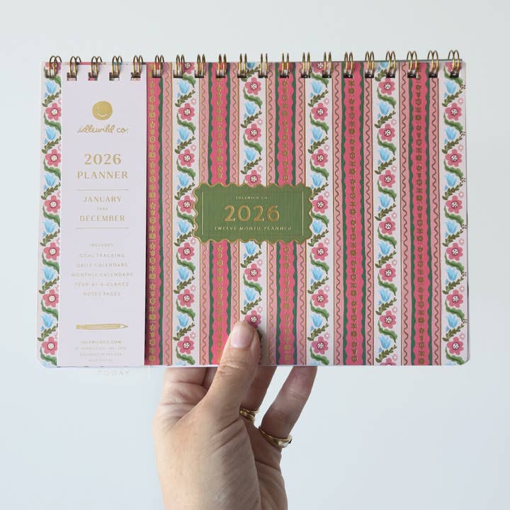 Idlewild Co. - Wholesale Planner - 2026 Desktop Planner, Block Print Stripe1