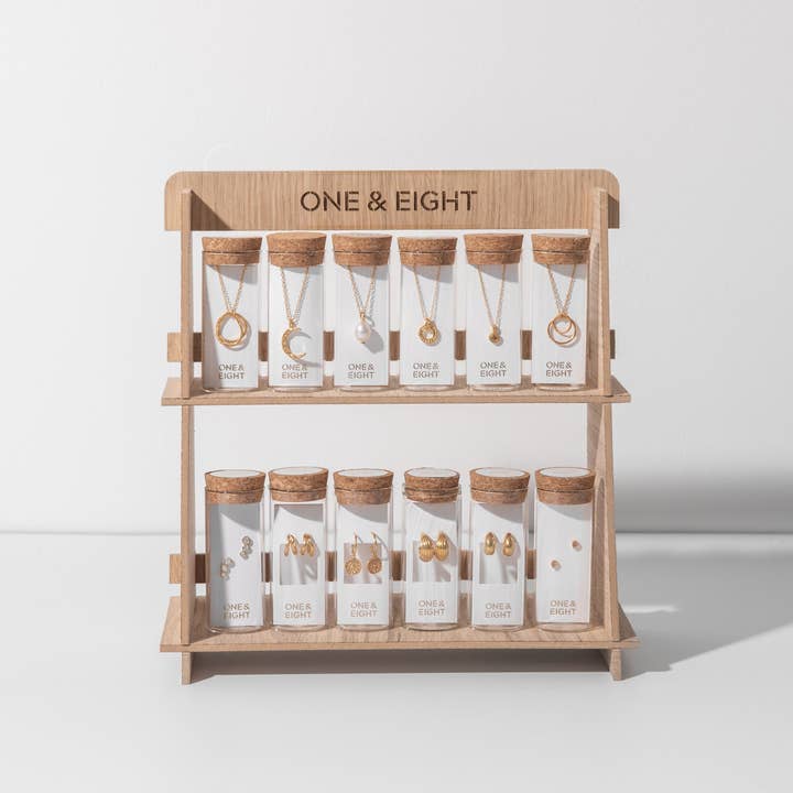 One & Eight – wholesale Jewellery stand & display – Two Tier Display Stand1