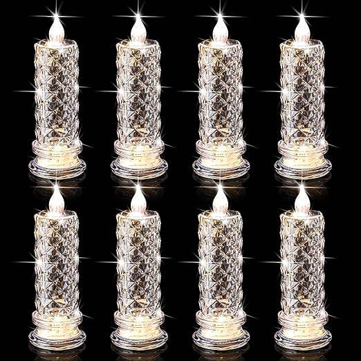 Rose Flameless LED Candles – 7" Crystal Flicker for wholesale by Crover