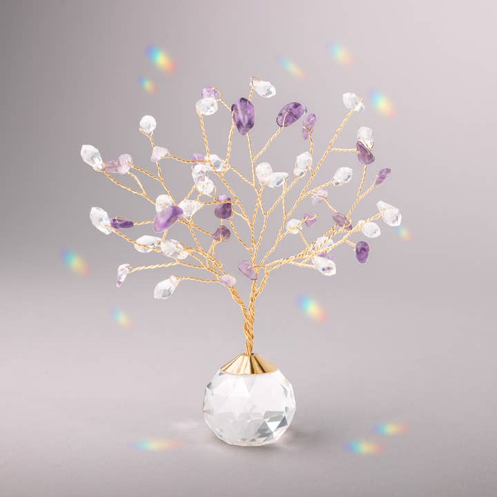 Scout Curated Wears - Wholesale Suncatcher - Suncatcher Tree of Life - Amethyst/Protection/Gold