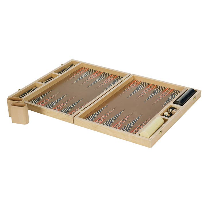 Wolfum Studio - Wholesale Bordspel - Squaresville Perzikkleurige set met backgammon voor op tafel1