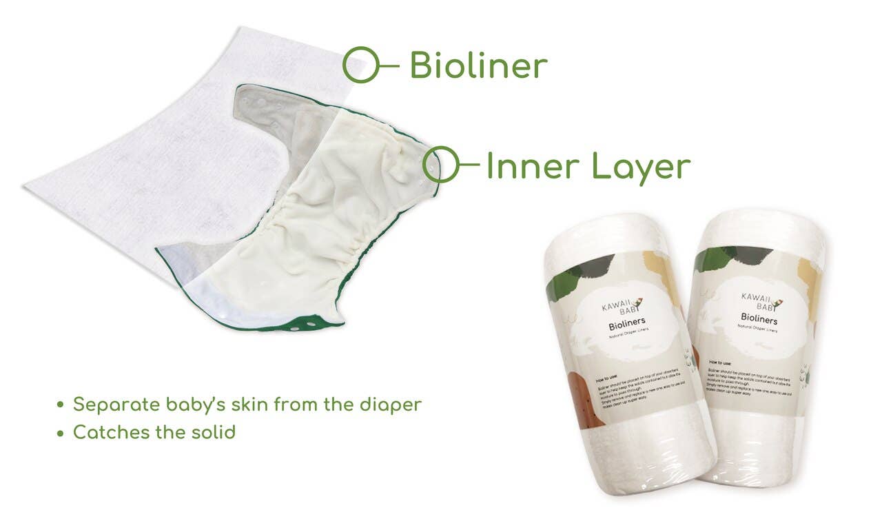 KaWaii Baby Diapers – Großhandel Stoffwindel – Baby – Biologisch abbaubare Windeleinlage aus Bambus, unparfümiert, 100 Stück/Rolle3