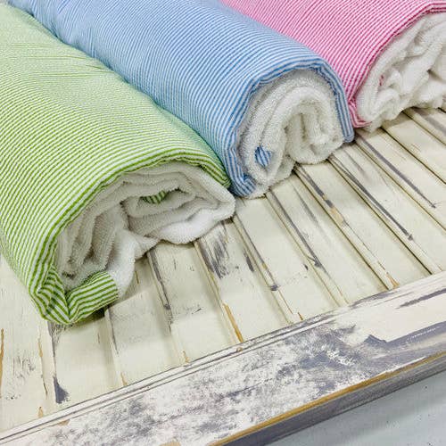 Love That Cotton - Wholesale Beach Towel - Toddler Seersucker Beach / Bath Towel (Miller Collection)2