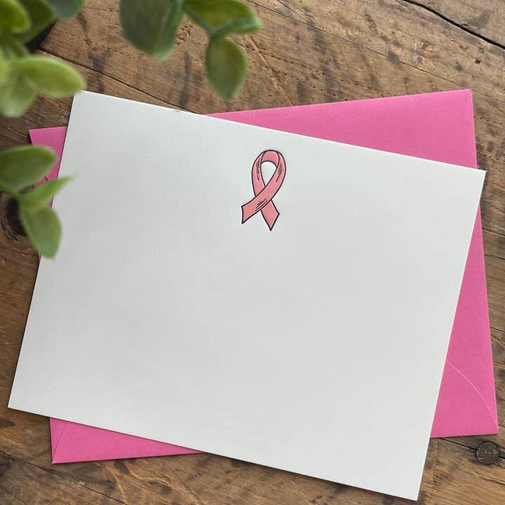 Pink Ribbon Notecard for wholesale by Alice-Louise Press