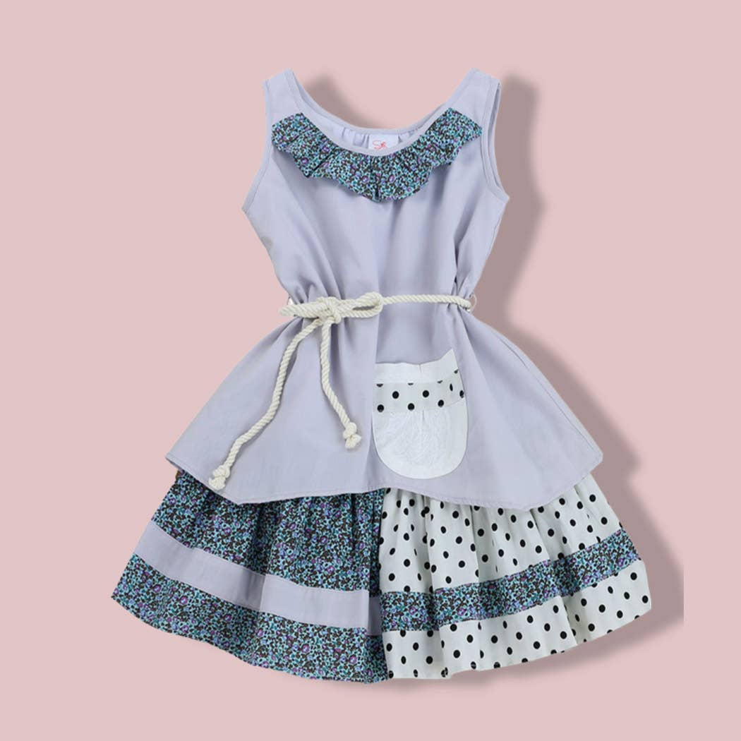 SISSYMINI – wholesale Dress – Kids – Toddlers & Girls Boho Patchwork-Layers Dress | 878-SS363