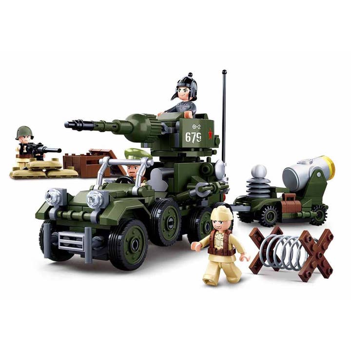Texas Toy Distribution - Wholesale Building Set - Kids - WWII 4-in-1 Army Gift Box Building Brick Kit (353 pcs)