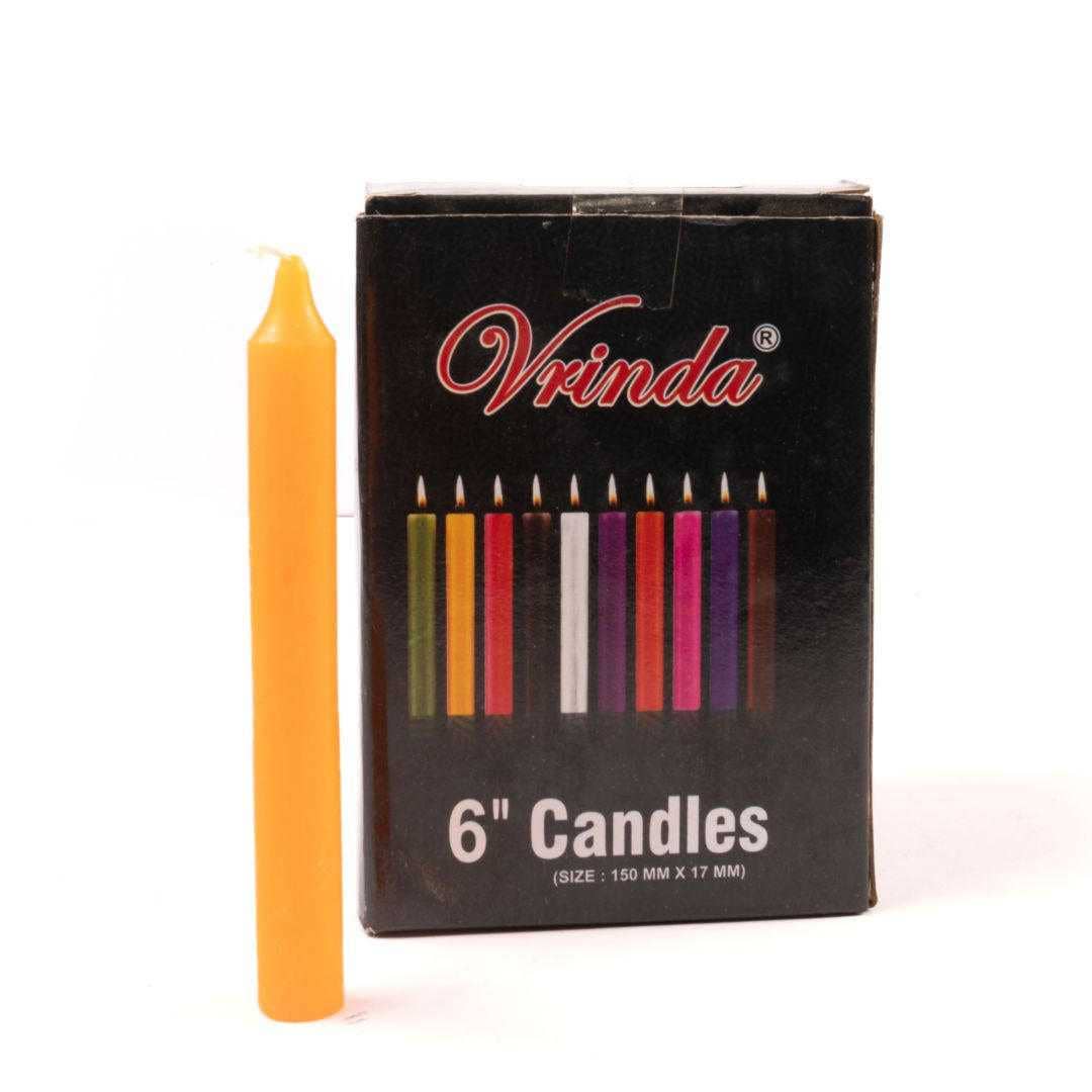 Vrinda - Wholesale Tapered Candle/Candlestick - 6" Taper Orange Candles (36 in a pack)1