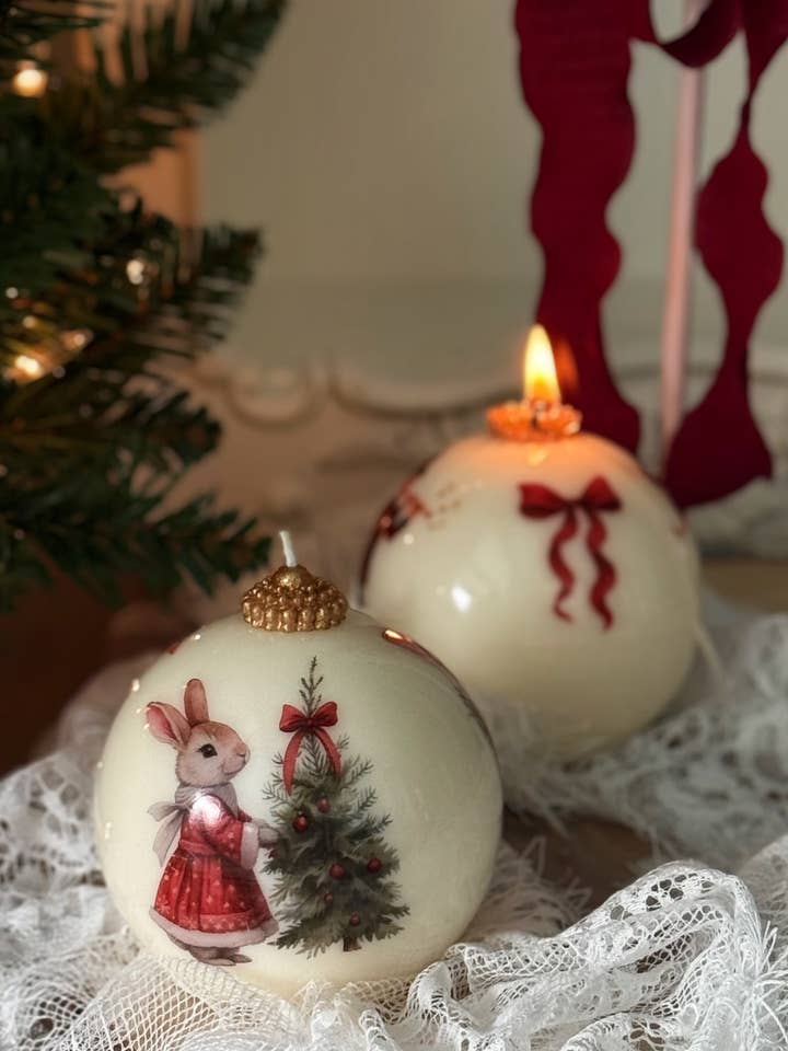 Bunny & Goose Christmas Candle 1pc for wholesale by VR.candle