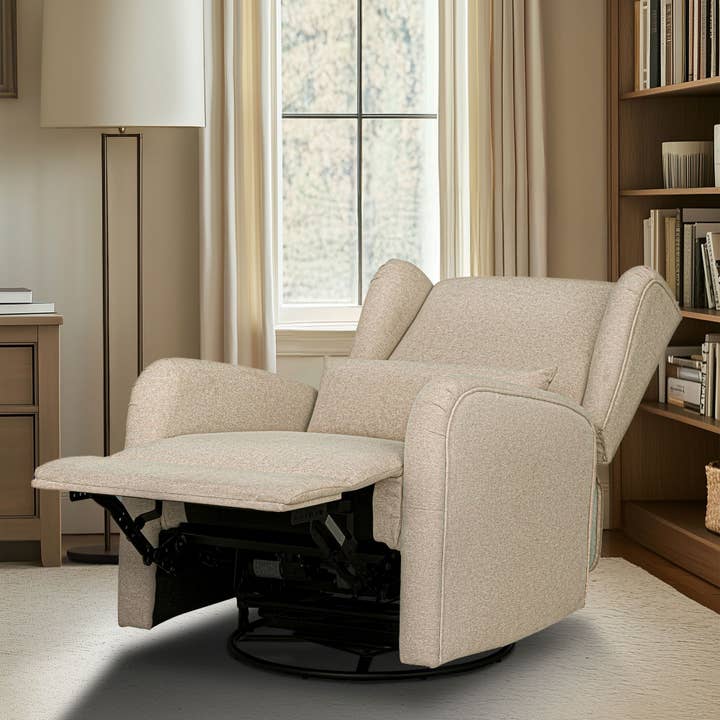 Olliix - Wholesale Chair - Classic Wingback Swivel Glider Power Recliner Chair, Beige *3