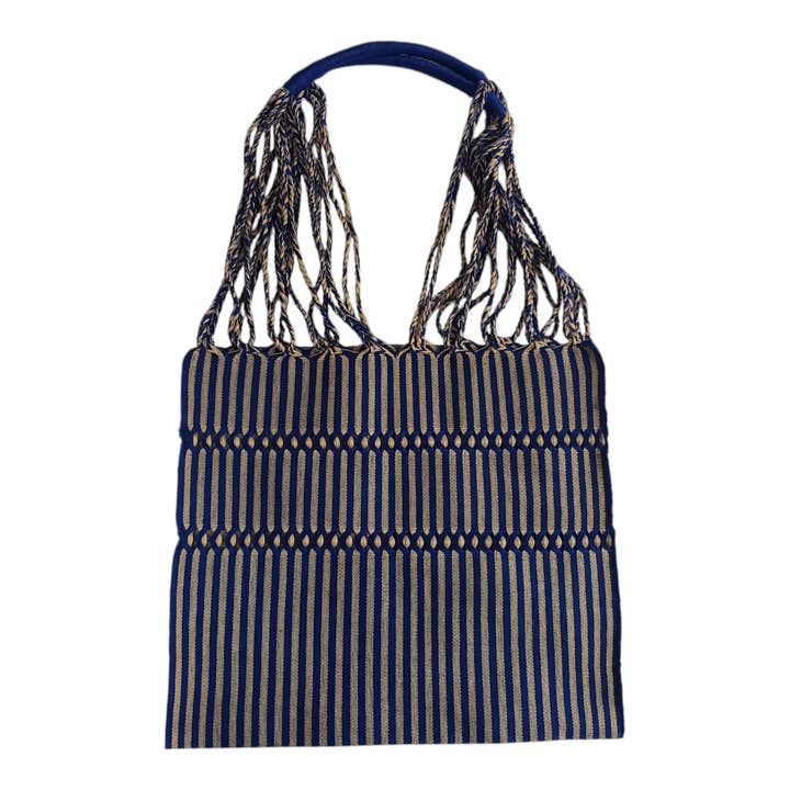 The Little Pueblo - Wholesale Tote Bag - Unisex - Mini Mexican Striped Hammock Bag Woven Tote from Oaxaca