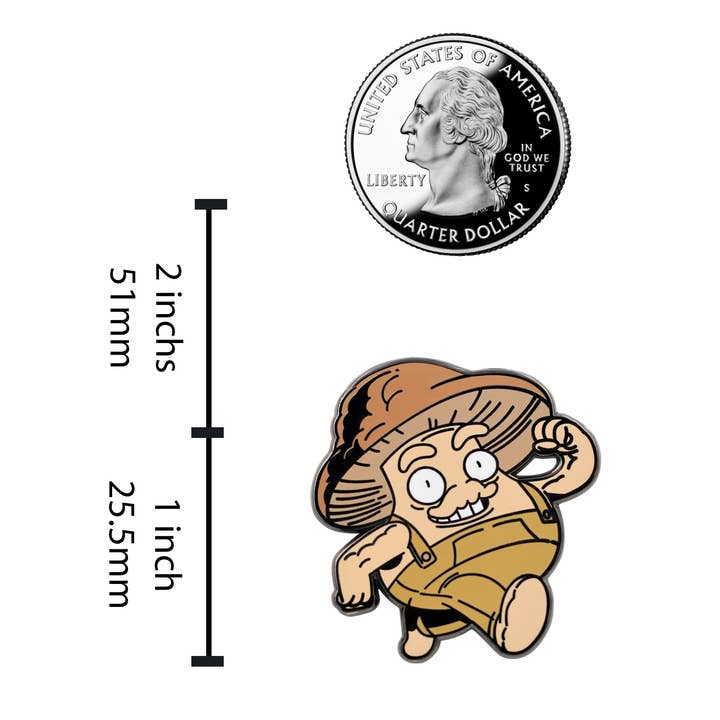 Real Sic – Engroshandel Reversnål/knap – Champignon fyr emalje pin - Funny, Trippy Shroom Dude Pin4
