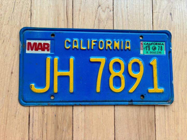 1978 Matrícula de California para venta al por mayor de RusticPlates