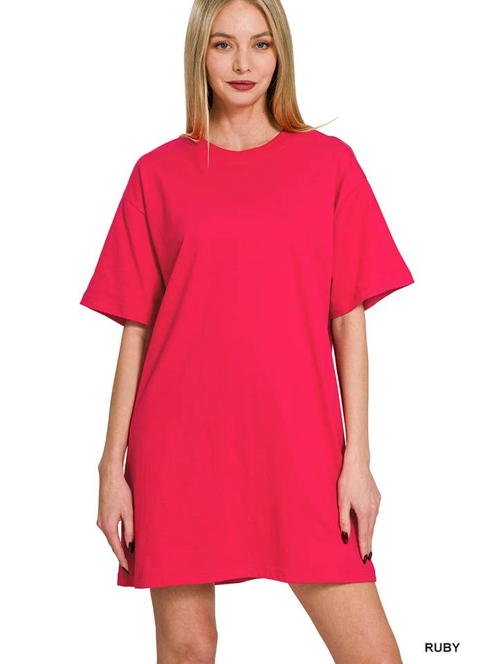 42POPS - Wholesale Dress - Women's - `SI-27586 Round Neck T Shirt Dress2