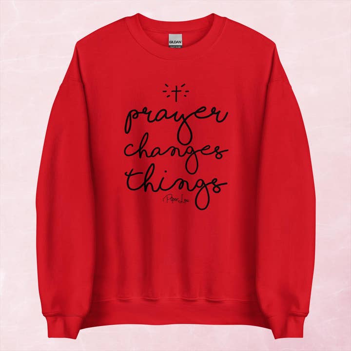 Piper Lou Collection - Wholesale Graphic sweatshirt – Women’s - Prayer Changes Everything Graphic Crewneck Sweatshirt