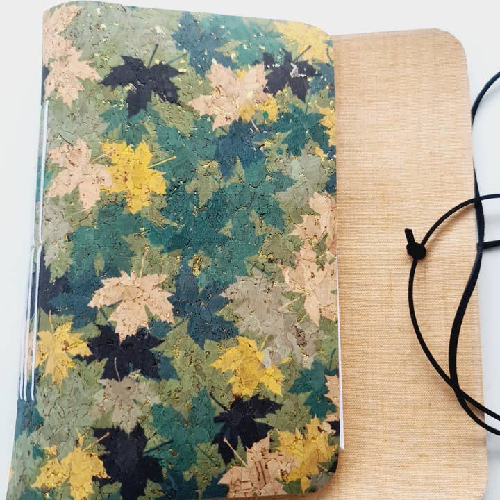 Green Leaves Cork Notebook Journal for wholesale by Sarah Lou Crafts