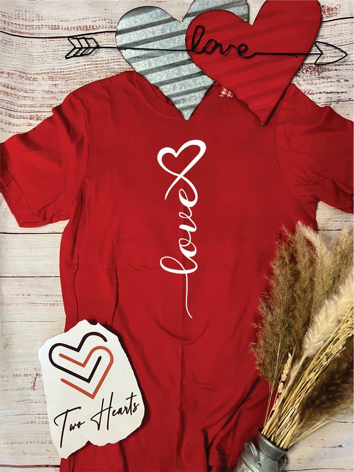 Love Valentine Tee for wholesale by Two Hearts Printing