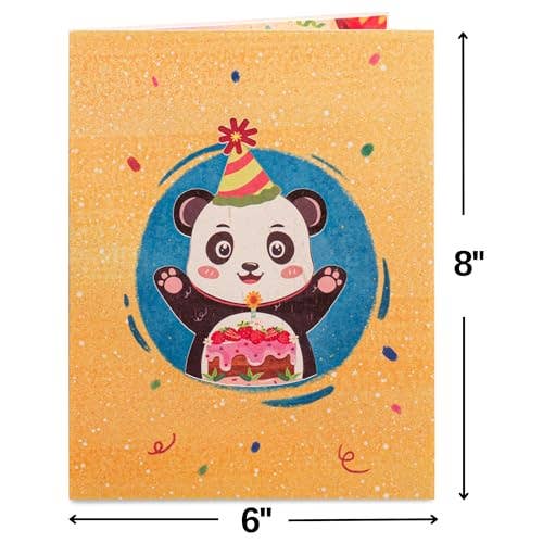 Paper Love – wholesale Födelsedagskort – Födelsedagspanda Frndly Popup-kort - 8"x6"