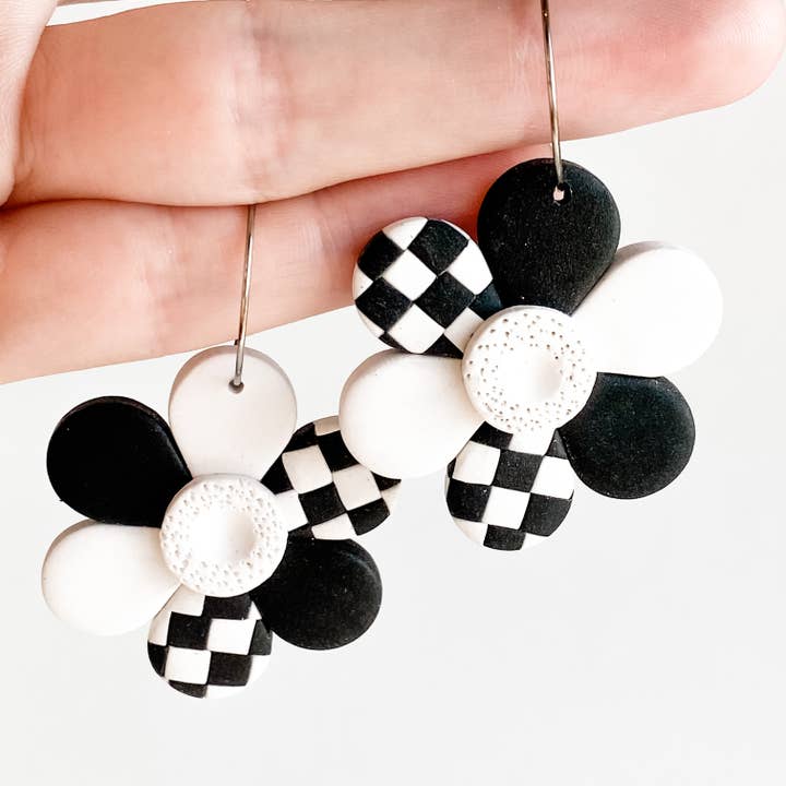 Checkered Daisy Hoop for wholesale by Alchemy Love Co.