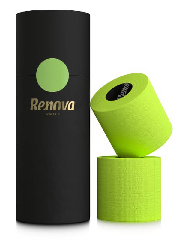 Toilet Paper Renova Tubo Gold Green 3 Rolls for wholesale by Renova